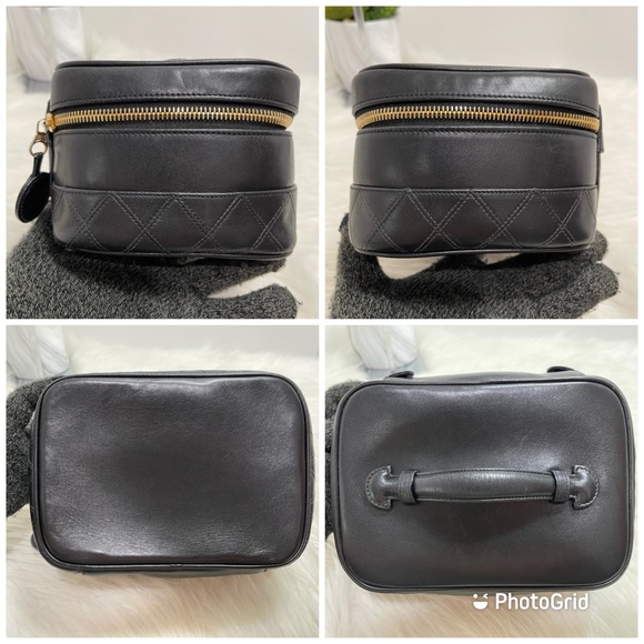 Lambskin Vanity Cosmetic Case Black #2 - Picture 9 of 15